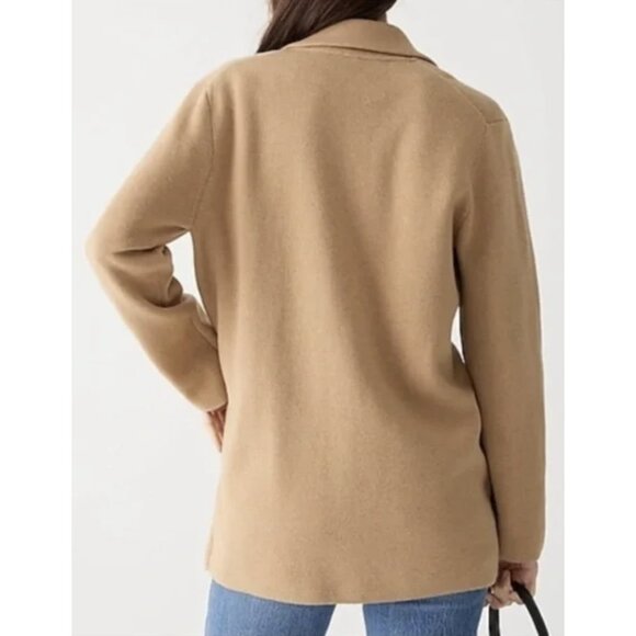 J. CREW Cecile Relaxed Knit Sweater Blazer One-Button in Camel Preppy Size XXS - Picture 2 of 14